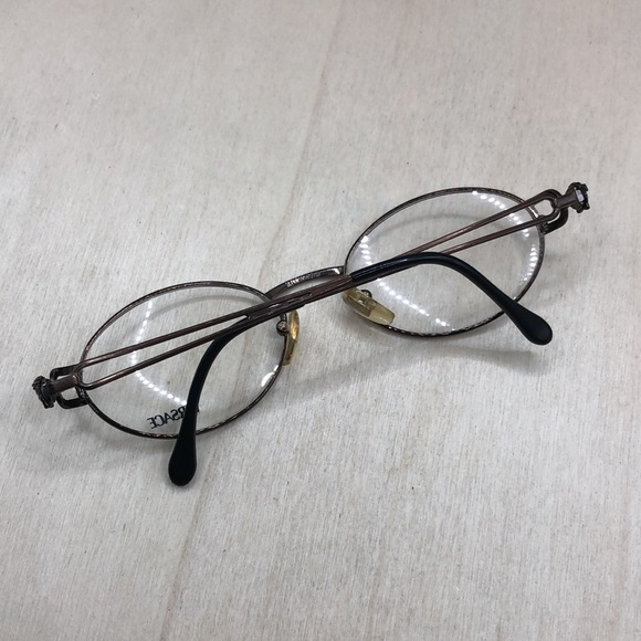 Versace vtg dead stock demo frames ONLY mod H68 51-19 oval-unisex glasses Italy main image 10